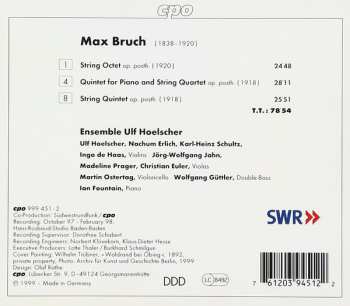 CD Max Bruch: String Octet • String Quintet • Piano Quintet 119782
