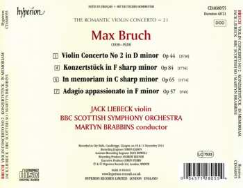 CD Max Bruch: Violin Concerto No 2, Op 44 • Adagio Appassionato, Op 57 • In Memorian, Op 65 • Konzertstück, Op 84 324156