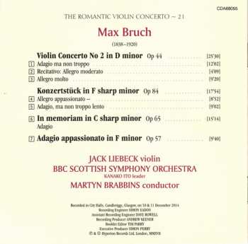 CD Max Bruch: Violin Concerto No 2, Op 44 • Adagio Appassionato, Op 57 • In Memorian, Op 65 • Konzertstück, Op 84 324156