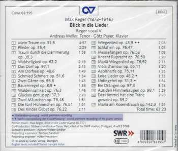CD Max Reger: Blick In Die Lieder (Reger Vocal V) 303263