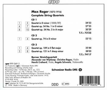 3CD Max Reger: Complete String Quartets 186015