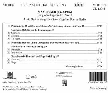 CD Max Reger: Die Großen Orgelwerke Vol. 3 373314