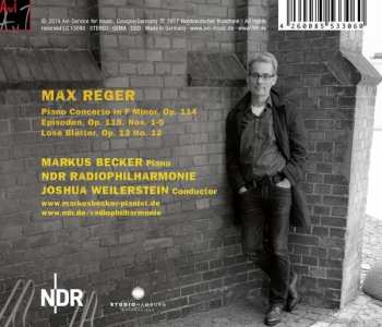 CD Max Reger: Piano Concerto - Live Recording; Piano Pieces 397135