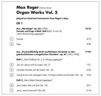 2SACD Max Reger: Organ Works Vol. 5 121955