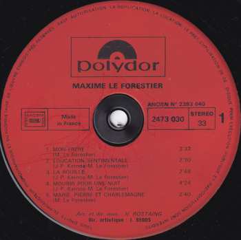 LP Maxime Le Forestier: Maxime Le Forestier