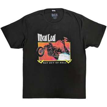 Merch Meat Loaf: Meat Loaf Unisex T-shirt: Bat Out Of Hell Rectangle (medium) M