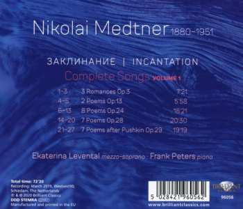 CD Nikolai Medtner: Incantation, Complete Songs, Vol. 1 410073