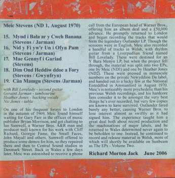 CD Meic Stevens: Rain In The Leaves: The EPs, Volume 1