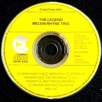 CD Melvin Rhyne Trio: The Legend 304759