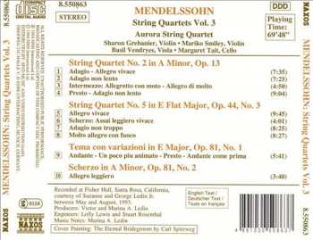 CD Felix Mendelssohn-Bartholdy: String Quartets Vol. 3 427430