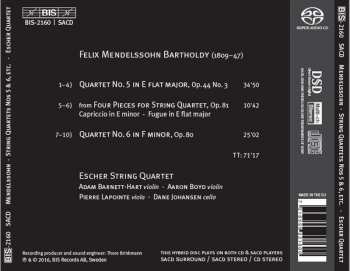 SACD Felix Mendelssohn-Bartholdy: String Quartets: No. 5 In E Flat Major & No. 6 In F Major 386042