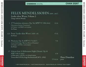 CD Felix Mendelssohn-Bartholdy: Songs Without Words, Volume 2 (Lieder Ohne Worte) 510245