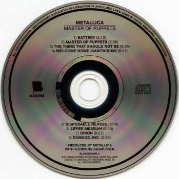 CD Metallica: Master Of Puppets DIGI 22976
