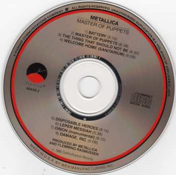 CD Metallica: Master Of Puppets