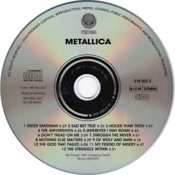 CD Metallica: Metallica 45967