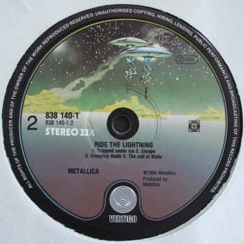 LP Metallica: Ride The Lightning 84235