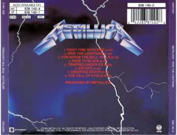 CD Metallica: Ride The Lightning 30504