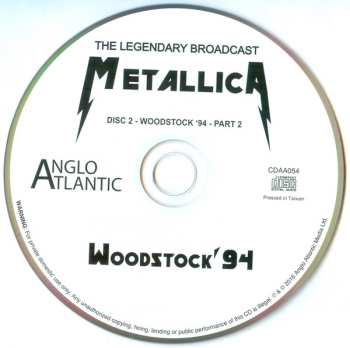 2CD Metallica: Woodstock '94 The Classic Broadcast 461432