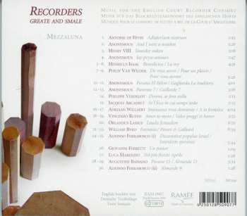 CD Mezzaluna: Recorders Greate And Smale: Music For The English Court Recorder Consort 303177