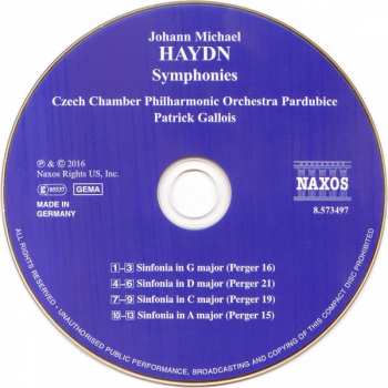 CD Michael Haydn: Symphonies • 1 240995