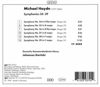 CD Michael Haydn: Symphonies 34-39 179997