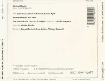 CD Michael Mantler: Many Have No Speech 124102