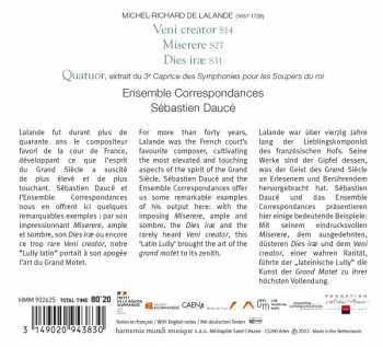 CD Michel Richard Delalande: Grands Motets - Dies Irae. Miserere. Veni Creator 431581