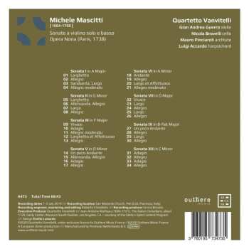 CD Michele Mascitti: Sonate A Violino Solo E Basso, Opera Nona 493224