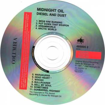 CD Midnight Oil: Diesel And Dust 9705