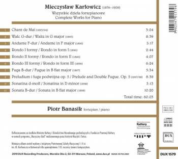 CD Mieczysław Karłowicz: Complete Works For Piano 320020