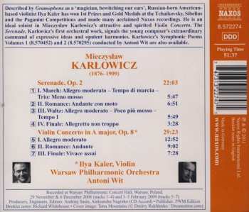 CD Mieczysław Karłowicz: Serenade, Op. 2 / Violin Concerto, Op. 8 257188
