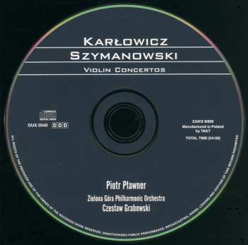CD Mieczysław Karłowicz: Violin Concertos 309176
