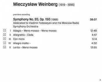SACD Mieczysław Weinberg: Cello Concerto - Symphony No. 20 326312