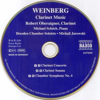 CD Mieczysław Weinberg: Clarinet Music 122210