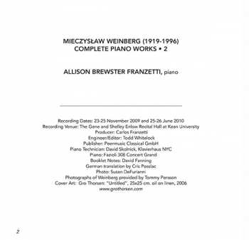 CD Mieczysław Weinberg: Complete Piano Works • 2 343375