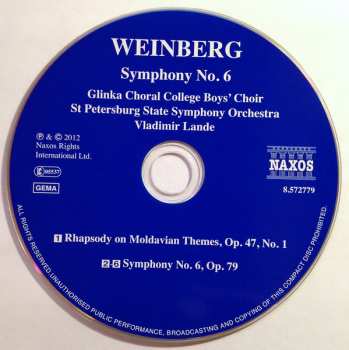 CD Mieczysław Weinberg: Symphony No. 6 / Rhapsody On Moldavian Themes 183831