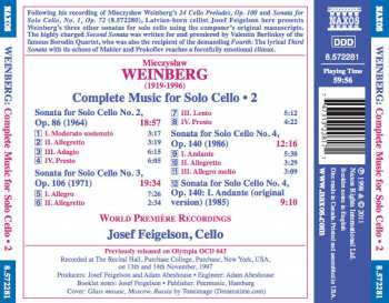 CD Mieczysław Weinberg: Complete Music For Solo Cello ● 2 - Sonatas Nos. 2, 3 And 4 232042