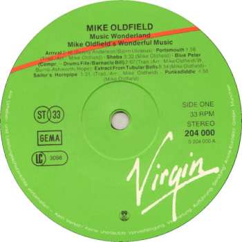LP Mike Oldfield: Music Wonderland