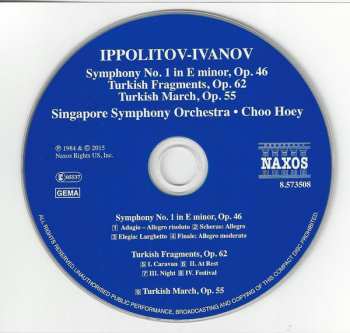 CD Mikhail Ippolitov-Ivanov: Symphony No. 1 In E Minor • Turkish Fragments • Turkish March 149008