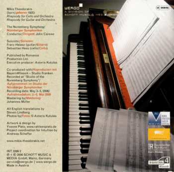 CD Mikis Theodorakis: Rhapsodies For Cello And Guitar 292877