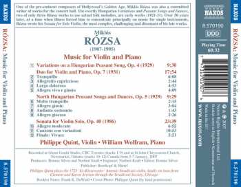 CD Miklós Rózsa: Music for Violin and Piano 330460