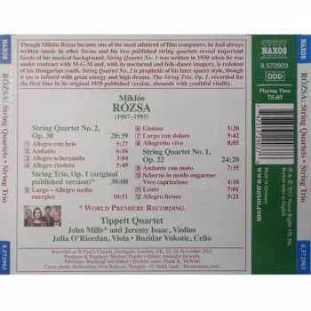 CD Miklós Rózsa: String Quartets Nos. 1 And 2 / String Trio (Original Version) 273309