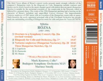 CD Miklós Rózsa: Three Hungarian Sketches • Cello Rhapsody • Hungarian Nocturne 152201