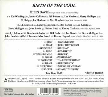 CD Miles Davis:  Birth Of The Cool DLX 316210
