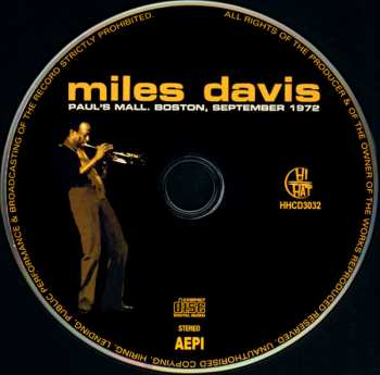 CD Miles Davis: Paul's Mall. Boston, September 1972 412317