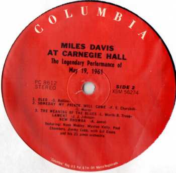 LP Miles Davis: Miles Davis At Carnegie Hall 410136