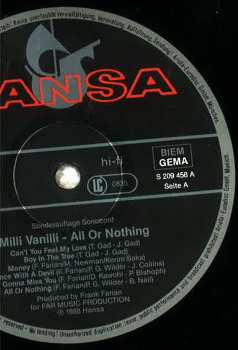 LP Milli Vanilli: All Or Nothing 543133