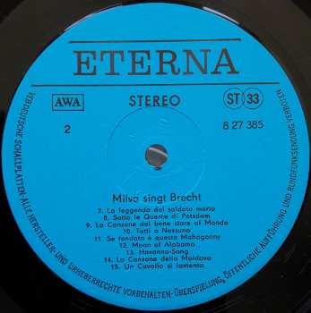 LP Milva: Milva Singt Brecht 135963