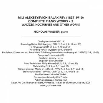 CD Mily Balakirev: Complete Piano Works • 2 (Waltzes, Nocturnes And Other Works)  274811
