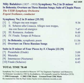 CD Mily Balakirev: Symphony No. 2 [In Bohemia / Overture On Russian Themes / Suite of Chopin Themes 305138